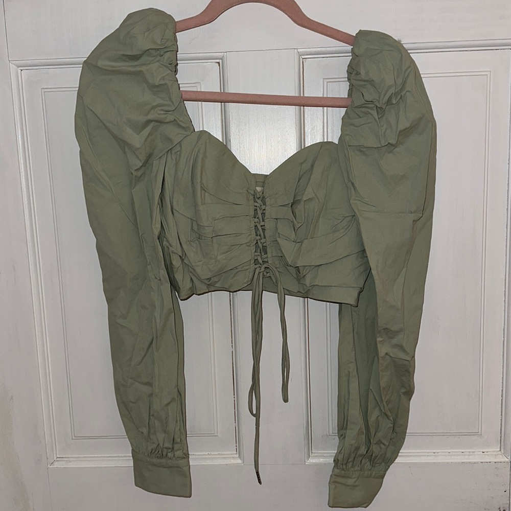 Sage green crop top